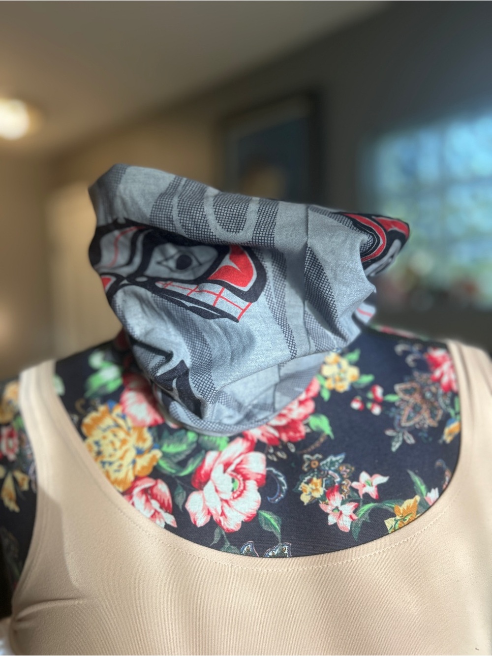 Haida Nation Raven Fin Killer Whale Neck Gaiter Face Mask Darrel Amos Indigenous